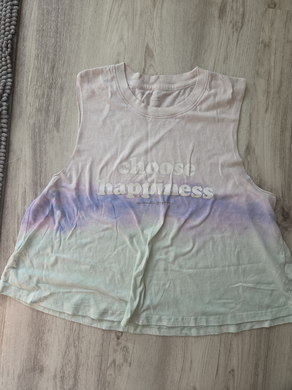 Spiritual Gangster Pastel Tie-Dye 'Choose Happiness' Cropped Tank